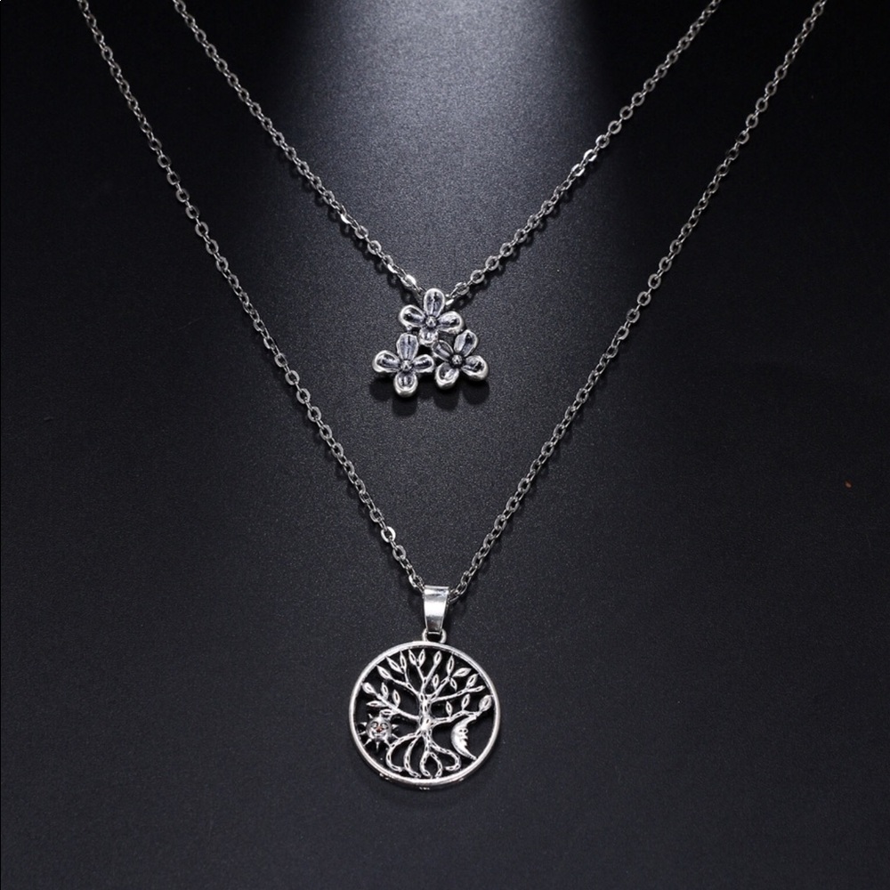 Link Chain, Botanical Pendant Necklace - Picture 3 of 8